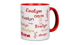 Rote Namenstasse mit Ihren Wunschnamen