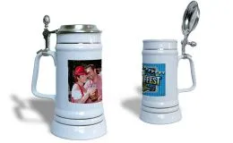 Bierkrug Stndekrug mit Deckel und 3 Goldlinien bedrucken