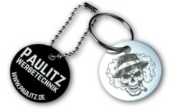 Schlsselanhnger / Hundemarke - 40 mm mit Gravur