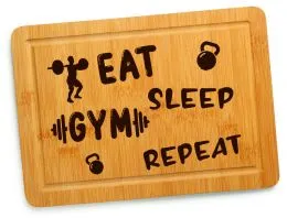 Schneidebrett - Eat Sleep Gym Repeat 💪