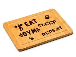 Schneidebrett - Eat Sleep Gym Repeat 💪