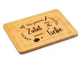 Schneidebrett - Die geheime Zutat ist immer Liebe 💑 - Bambus 30 x 20 cm