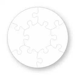 Holzpuzzle mit 7 Teilen in 4 Gren von 15 - 30 cm