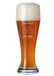 Weizenbierglas Bayern mit persnlicher Foto-Gravur